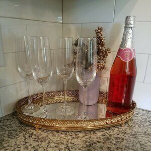 The Cellar New In Box Four 6oz Champagne Flutes NOS New Old Stock